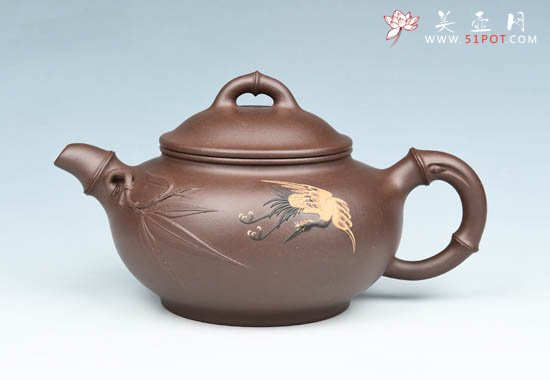 紫砂壶图片：竹叶丹青 - 宜兴紫砂壶网