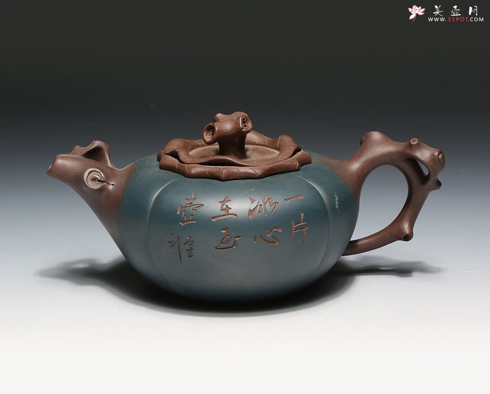 紫砂壶图片：翻盖柿子 - 宜兴紫砂壶网