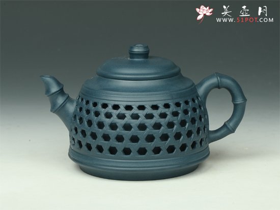 紫砂壶图片：双层镂空竹编 - 宜兴紫砂壶网