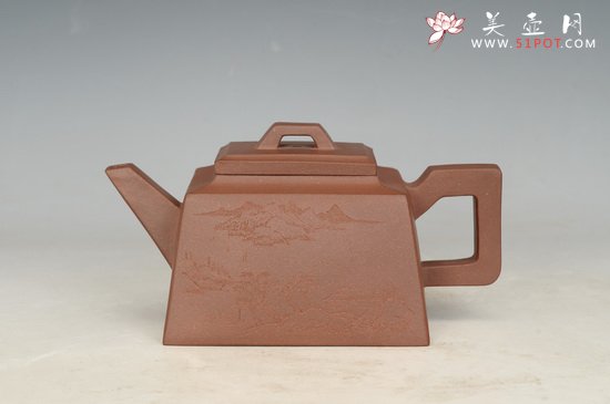 紫砂壶图片：君方 2012年11月荣获第十四届中国（国家级）工艺美术大师精品博览会银奖 - 宜兴紫砂壶网