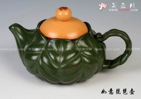 紫砂壶图片：如意琵琶壶 - 宜兴紫砂壶网