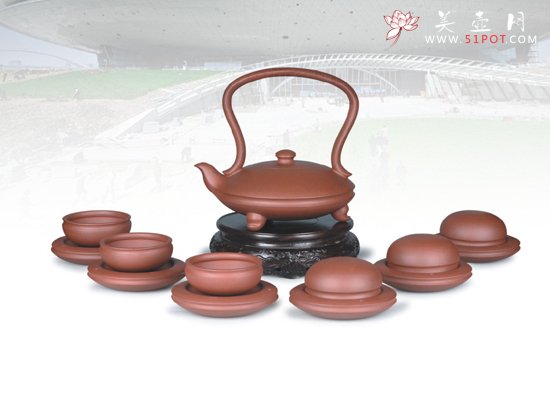 紫砂壶图片：曲韵套具 - 宜兴紫砂壶网