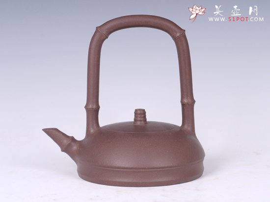 紫砂壶图片：竹段提梁 - 宜兴紫砂壶网