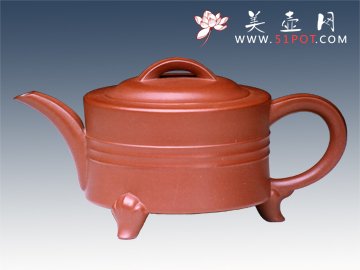 紫砂壶图片：三足如意 - 宜兴紫砂壶网