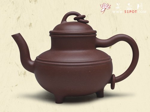 紫砂壶图片：三足鼎（全手工制作） - 宜兴紫砂壶网