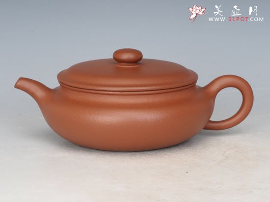 紫砂壶图片：朱泥扁古 - 宜兴紫砂壶网