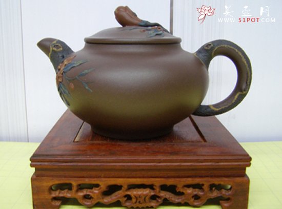 紫砂壶图片：薄胎玉兰 - 宜兴紫砂壶网