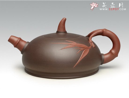 紫砂壶图片：半月竹芽 拷贝 - 宜兴紫砂壶网