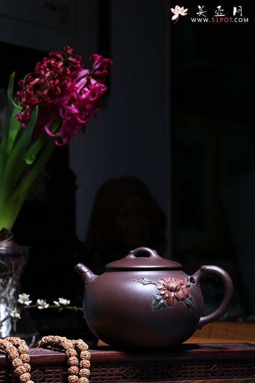 紫砂壶图片：富贵牡丹 - 宜兴紫砂壶网
