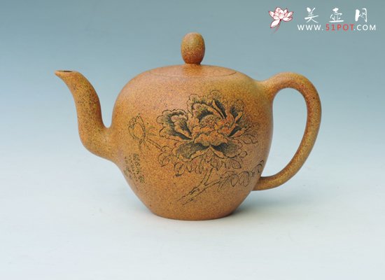 紫砂壶图片：富贵美人肩(黄金段) - 宜兴紫砂壶网