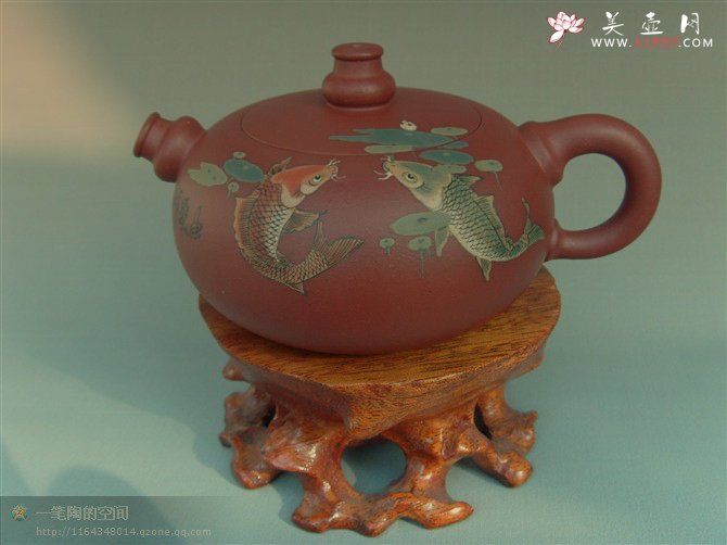 紫砂壶图片：鱼乐 - 宜兴紫砂壶网