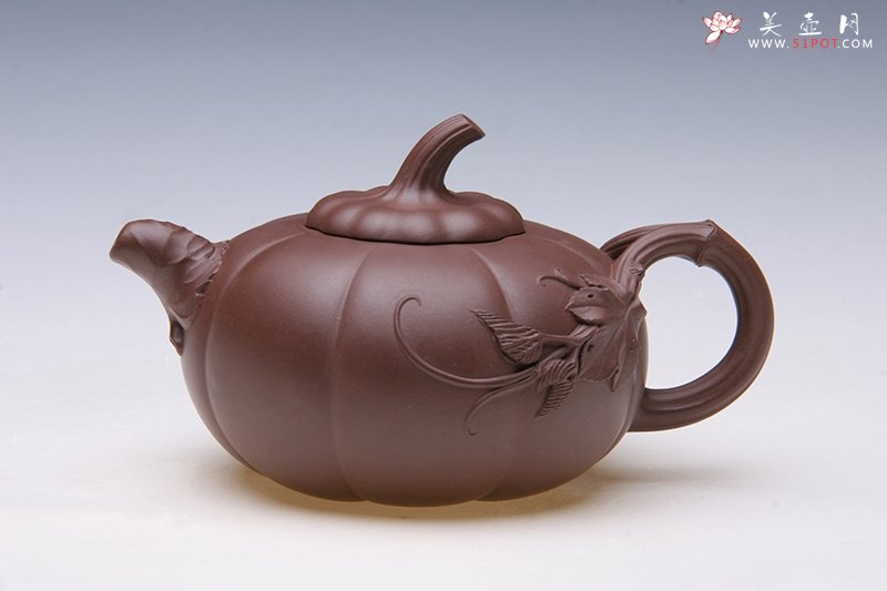 紫砂壶图片：紫泥扁南瓜 - 宜兴紫砂壶网