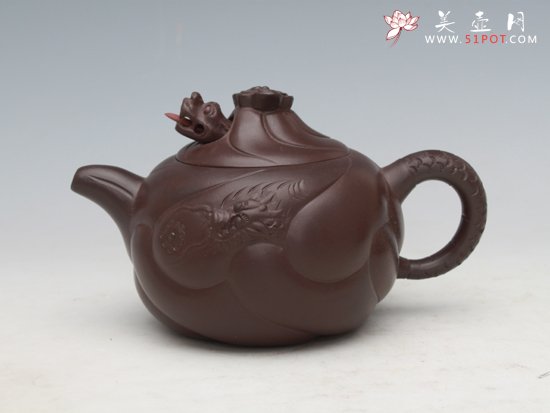 紫砂壶图片：鱼化龙 - 宜兴紫砂壶网