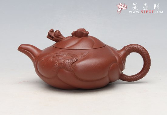 紫砂壶图片：鱼化龙200CC - 宜兴紫砂壶网