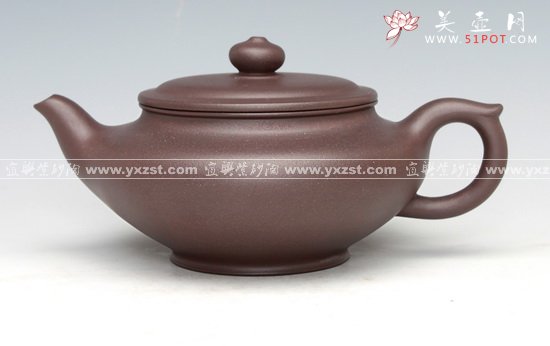 紫砂壶图片：大口笑樱花原矿紫茄泥 - 宜兴紫砂壶网