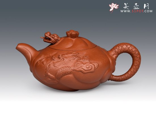 紫砂壶图片：鱼化龙 - 宜兴紫砂壶网