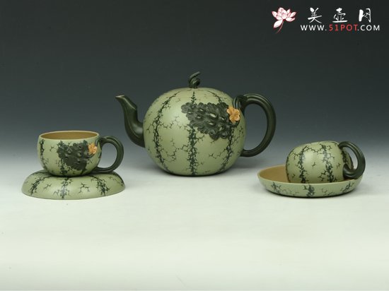 紫砂壶图片：西瓜套壶 - 宜兴紫砂壶网