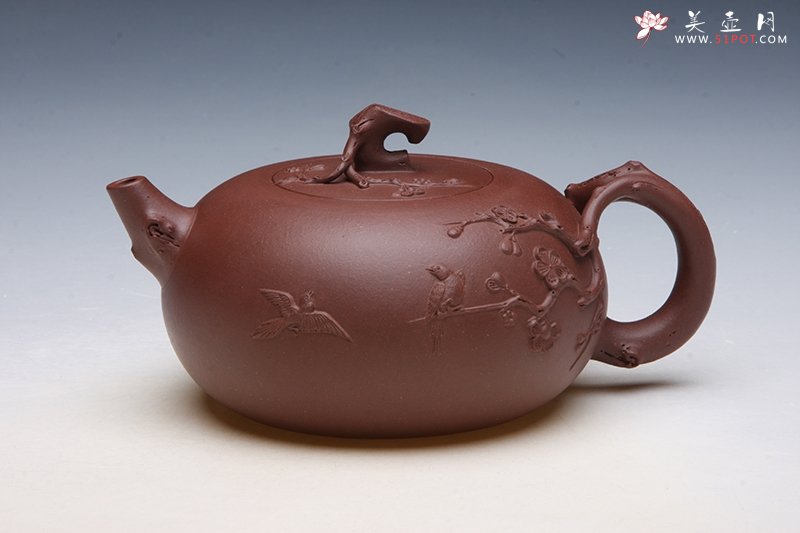 紫砂壶图片：喜上梅梢系列一 - 宜兴紫砂壶网