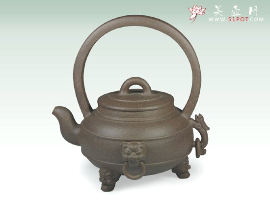紫砂壶图片：三脚龙珠 - 宜兴紫砂壶网