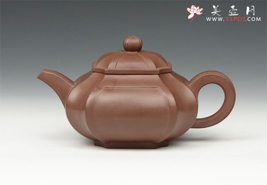 紫砂壶图片：六方菱壶 - 宜兴紫砂壶网