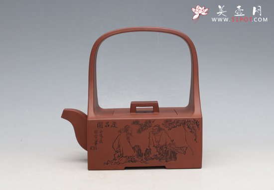 紫砂壶图片：玉带提梁 - 宜兴紫砂壶网
