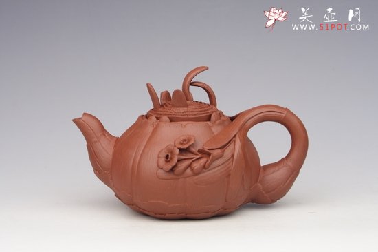 紫砂壶图片：水仙花 清水泥 - 宜兴紫砂壶网