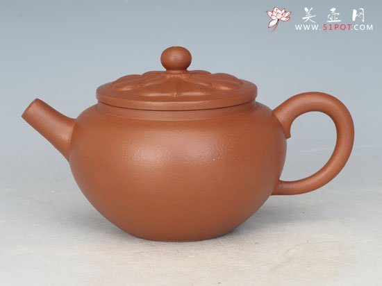 紫砂壶图片：菱花（朱泥） - 宜兴紫砂壶网