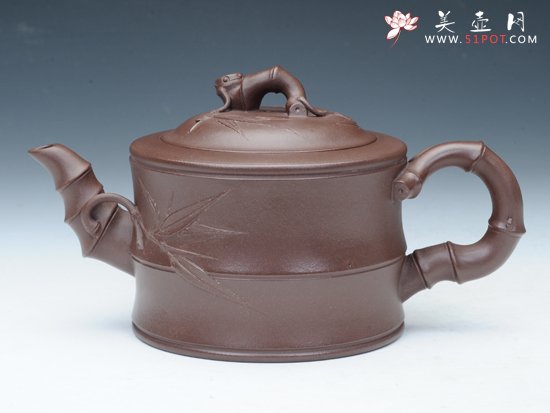 紫砂壶图片：三节竹段 - 宜兴紫砂壶网