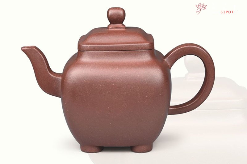紫砂壶图片：四足方壶 - 宜兴紫砂壶网