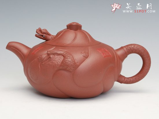 紫砂壶图片：鱼化龙 - 宜兴紫砂壶网