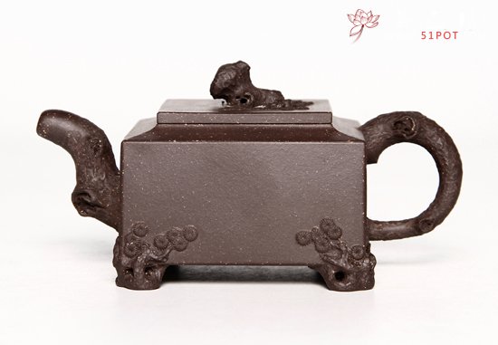 紫砂壶图片：翠松四方 - 宜兴紫砂壶网
