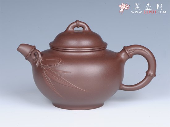 紫砂壶图片：潘壶竹节 - 宜兴紫砂壶网