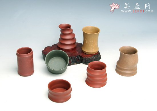 紫砂壶图片：竹林七贤组杯 - 宜兴紫砂壶网