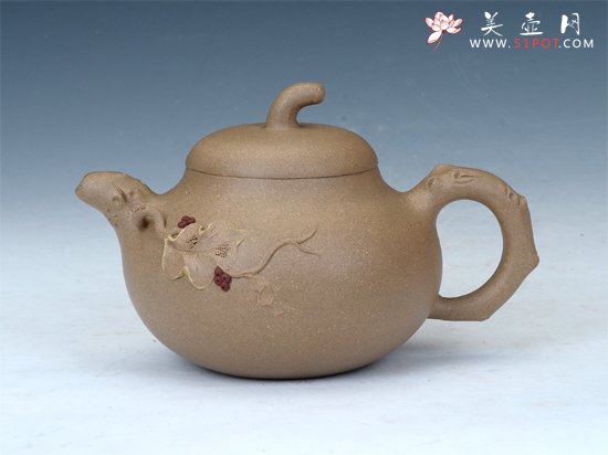 紫砂壶图片：茄段葡萄壶 - 宜兴紫砂壶网