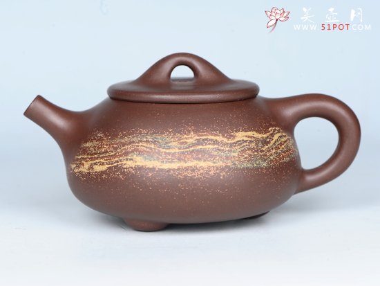 紫砂壶图片：绞泥小石瓢 - 宜兴紫砂壶网