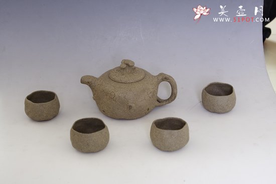 紫砂壶图片：灵芝供春套壶 - 宜兴紫砂壶网