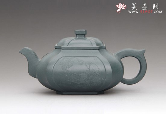 紫砂壶图片：抽角仿古 - 宜兴紫砂壶网