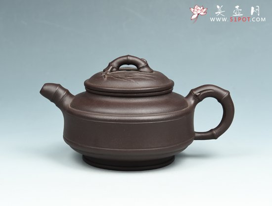 紫砂壶图片：双线竹鼓 - 宜兴紫砂壶网