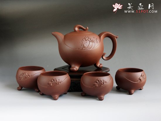 紫砂壶图片：浪淘沙套具 - 宜兴紫砂壶网