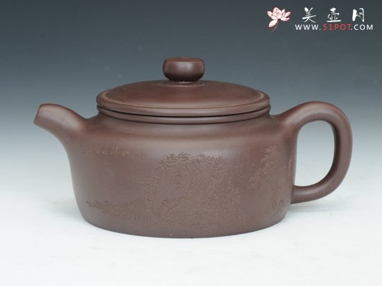 紫砂壶图片：平盖莲子 - 宜兴紫砂壶网