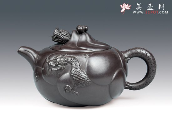 紫砂壶图片：鱼化龙6 - 宜兴紫砂壶网