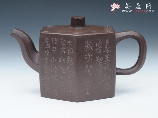 紫砂壶图片：六方玉柱 - 宜兴紫砂壶网