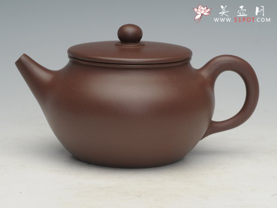 紫砂壶图片：大肚平盖壶 - 宜兴紫砂壶网