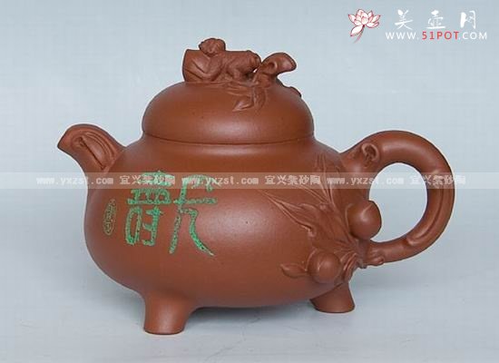 紫砂壶图片：金猴献寿 - 宜兴紫砂壶网