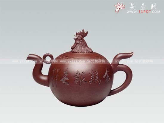紫砂壶图片：金鸡报春壶 - 宜兴紫砂壶网