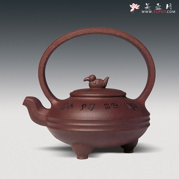紫砂壶图片：虹飞提梁壶 - 宜兴紫砂壶网