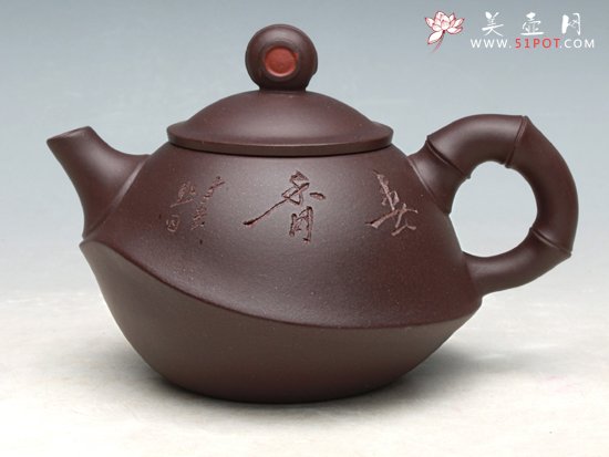 紫砂壶图片：竹趣壶 - 宜兴紫砂壶网