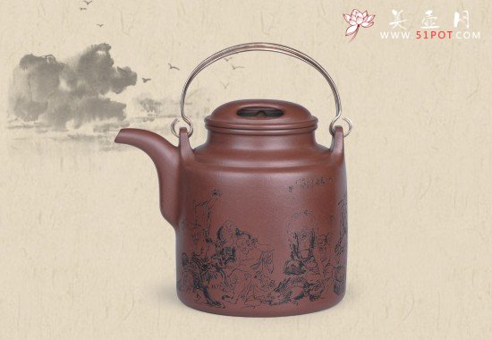 紫砂壶图片：牛盖洋桶 全手工 - 宜兴紫砂壶网