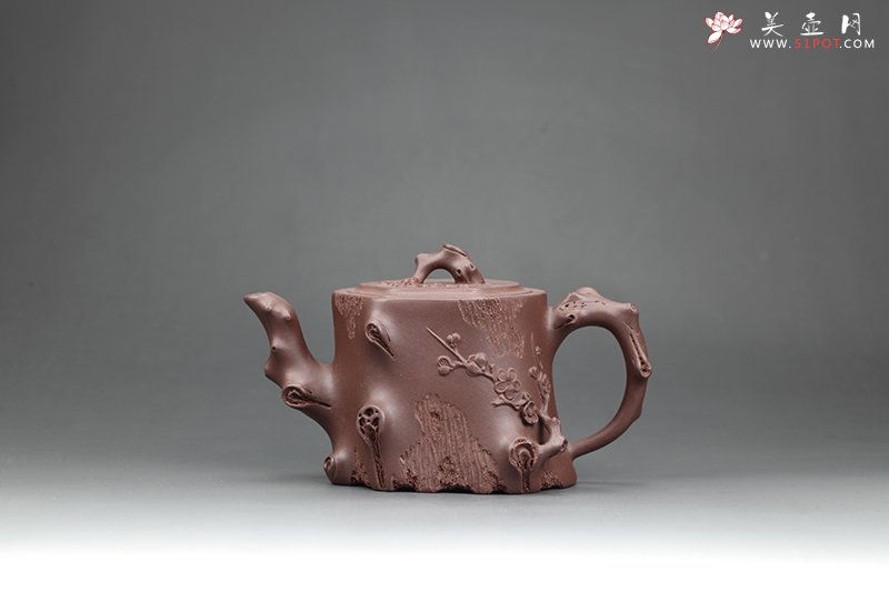 紫砂壶图片：凌梅壶（黄龙山原矿紫泥） - 宜兴紫砂壶网