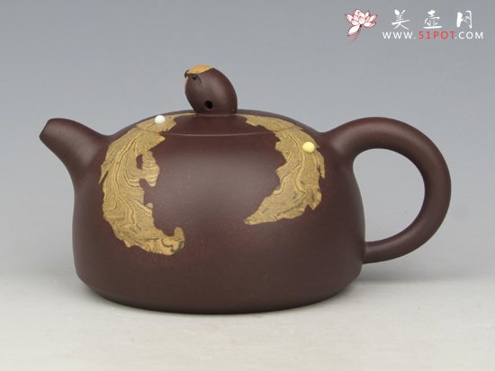 紫砂壶图片：听雨（紫） - 宜兴紫砂壶网